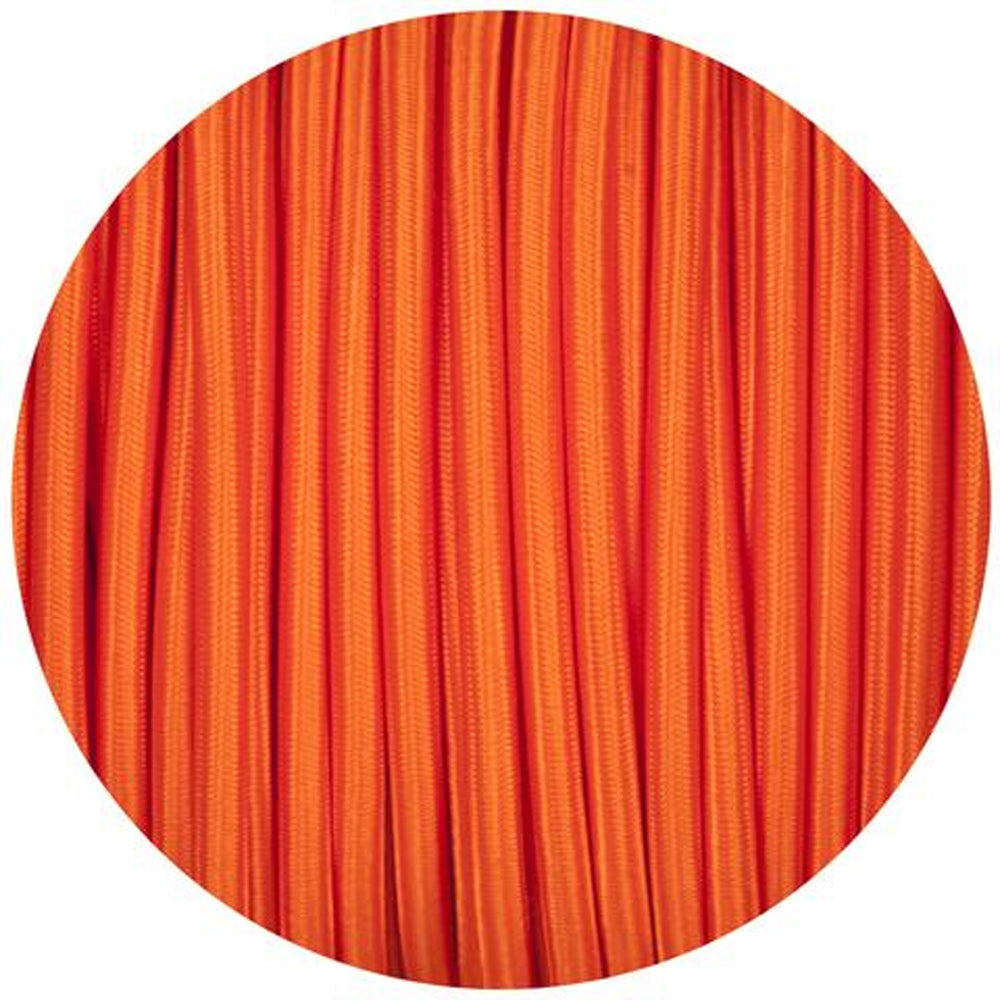 18 Gauge 3 Conductor Round Cloth Covered Wire Braided Light Cord Orange