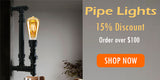 Industrial Wall Sconce Pipe Wall Light Steampunk Lamp ~1160