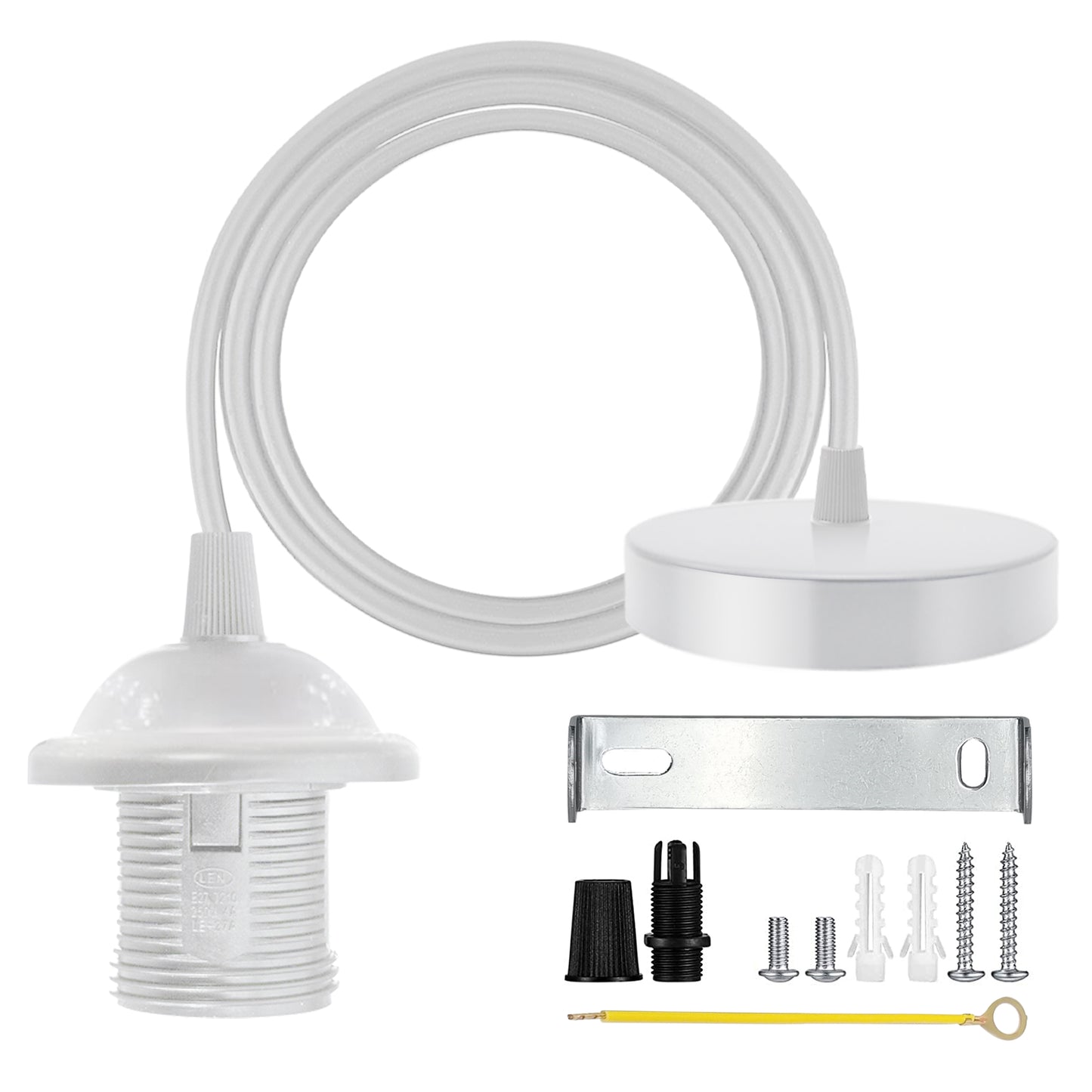 Industrial white color Pendant light holder