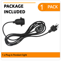 Plug In Pendant with Switch Holder Vintage Lamp Lighting E26 Rubber Cable~1217