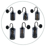 Vintage Industrial Wall Lights Fittings Indoor Sconce Black Metal Home Office Lamp Shade~1430