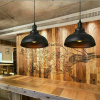 vintage Industrial Black Metal Curvy Shade Pendant Lights~1108