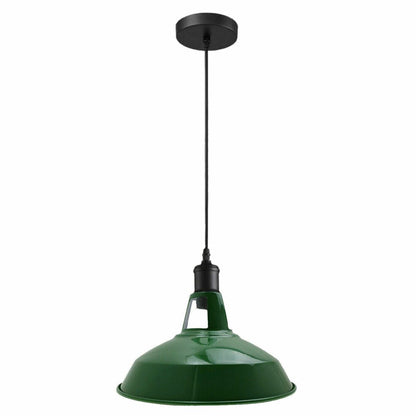 Industrial Metal Barn Green Pendant Light