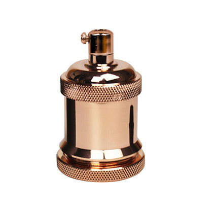 Aged brass E27 vintage bulb socket with knurled detail for DIY filament light project