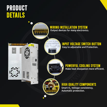 DC 12V 5 Amp Switching Power Supply for LED Strips CCTV~1010
