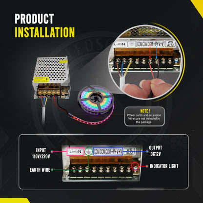 DC 12V 12.5 Amp Switching Power Supply for LED Strips CCTV~1013