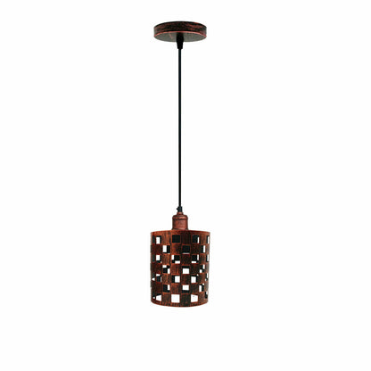 Vintage Metal Barrel Cage Pendant Light Chandelier