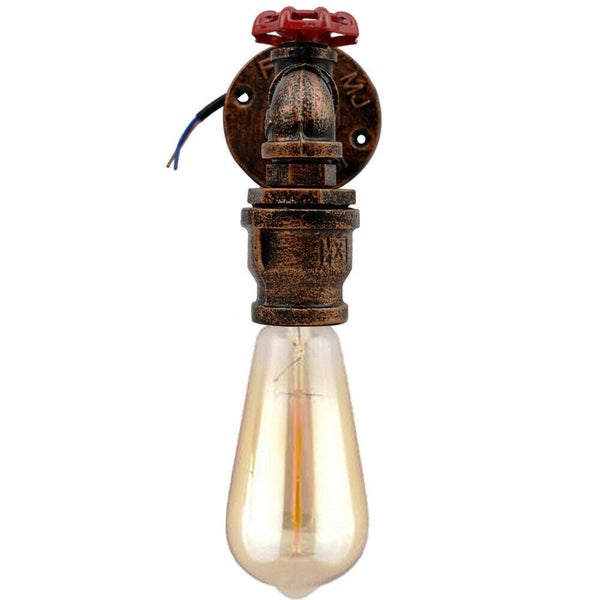 Rustic Red Water Pipe Wall Lighting (1)