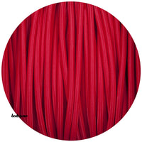 18 Gauge 3 Conductor Round Cloth Covered Wire Braided Light Cord Red 