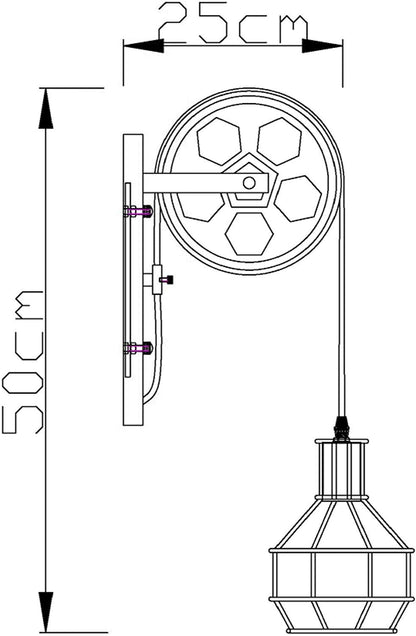 Rustic Wall Sconce Pulley Wall Light Cage Wall Lamp Home Restaurant Farmhouse