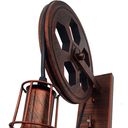 Pulley Wall Light Rustic Wall Sconce 
