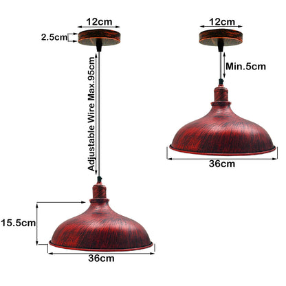 Industrial Metal Rustic Red Hanging Pendant Light