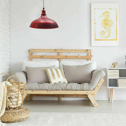 20 Inch Industrial Metal Rustic Red Hanging Pendant Light
