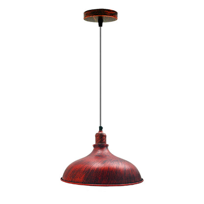22 Inch Industrial Metal Rustic Red Hanging Pendant Light