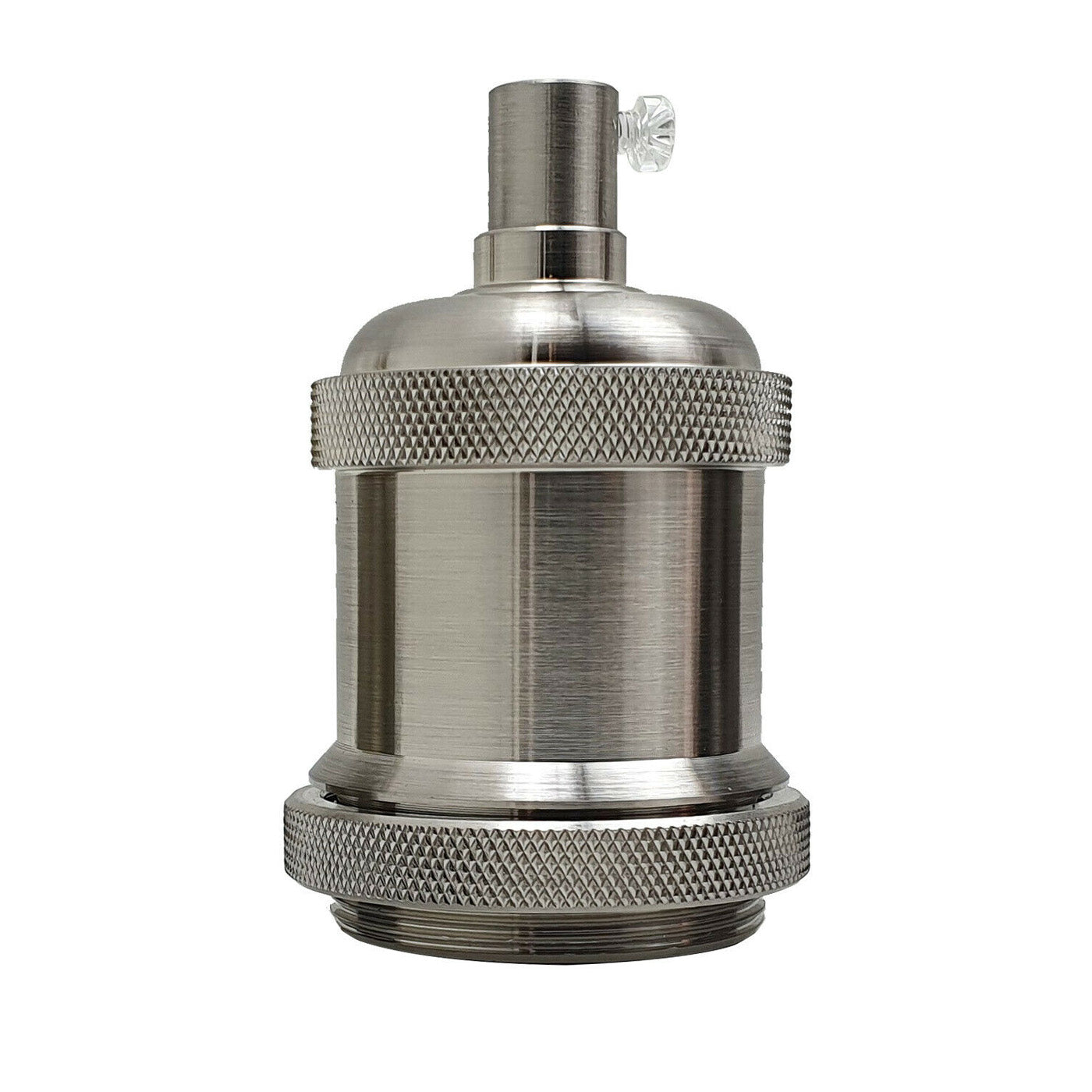 Satin nickel E27 bulb socket for minimalist or ceiling fixture