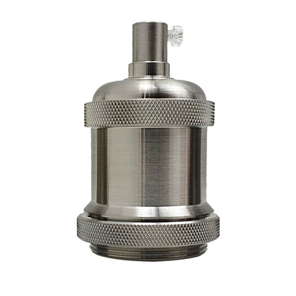 Satin nickel E27 bulb socket for minimalist or ceiling fixture
