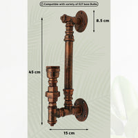 Industrial Wall Sconce Pipe Wall Light Steampunk Lamp ~1160