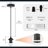 hanging lights-lamp holder-e27 pendant lighting-light bulb socket-hanging cord light-pendant kits