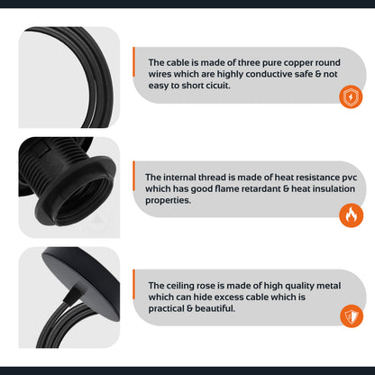 Industrial Black color hanging Pendant Light holder