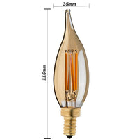 E14 4W C35 LED Candelabra Bulbs 2200K Warm White Dimmable LED Filament Bulb