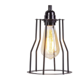 Industrial Black Metal Plug in wall Lamp Shade Wire Cage 4m wire with dimmer switch~1538