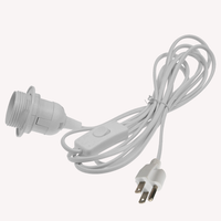Plug In Pendant with Switch Holder Vintage Lamp Lighting E26 Rubber Cable - White~1216