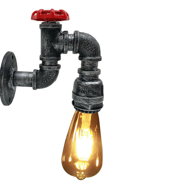Vintage Industrial Water Pipe Lamp Retro Light Steampunk Wall Sconce