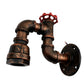 Modern Water-Pipe Wall Sconce Lamp in Rustic Red 