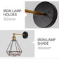 Rustic Red Industrial Wall Sconce Geometric Cage Light Wall Lamp~1527