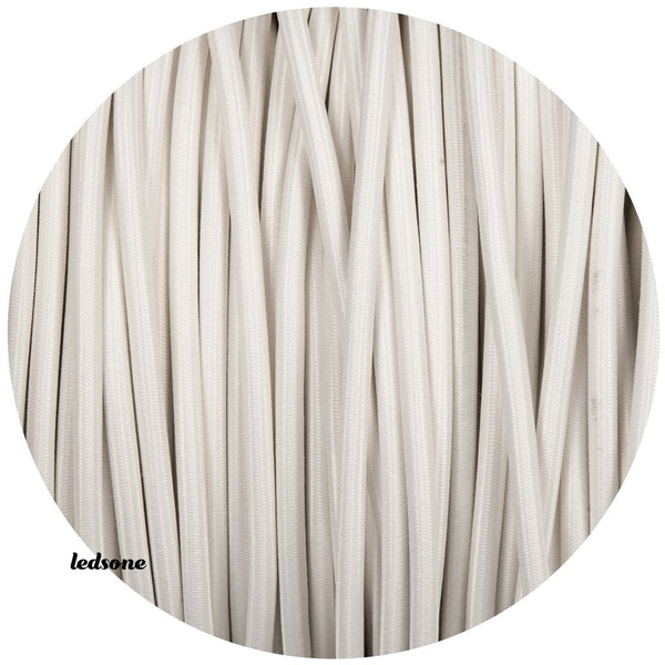 18 Gauge 2 Conductor Round Cloth Covered Wire Lamp Cord White Hanging Light Cord Vintage wire