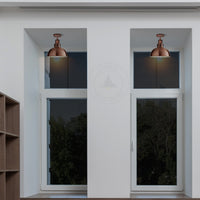 Flush Mount Ceiling Light With Metal Shade ~1560