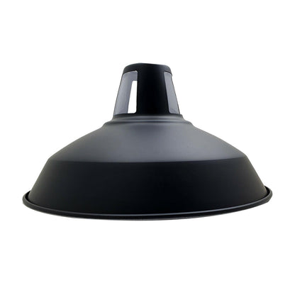 Black Metal Barn Easy Fit Lamp Shades for Pendant Lights.JPG