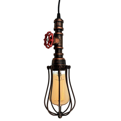 Rustic Red Balloon Cage Water Pipe Light.JPG