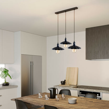 black Ceiling Flower Pendant Light for dining room.JPG