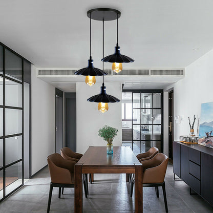 3-way black Ceiling Flower Pendant Light for dining room.JPG