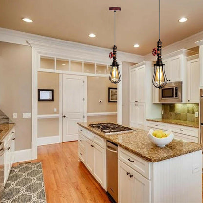 Rustic Red Balloon Cage Water Pipe Light for Kitchen.JPG