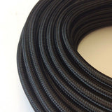 18 Gauge 3 Conductor Round Cloth Covered Wire Braided Light Cord Black