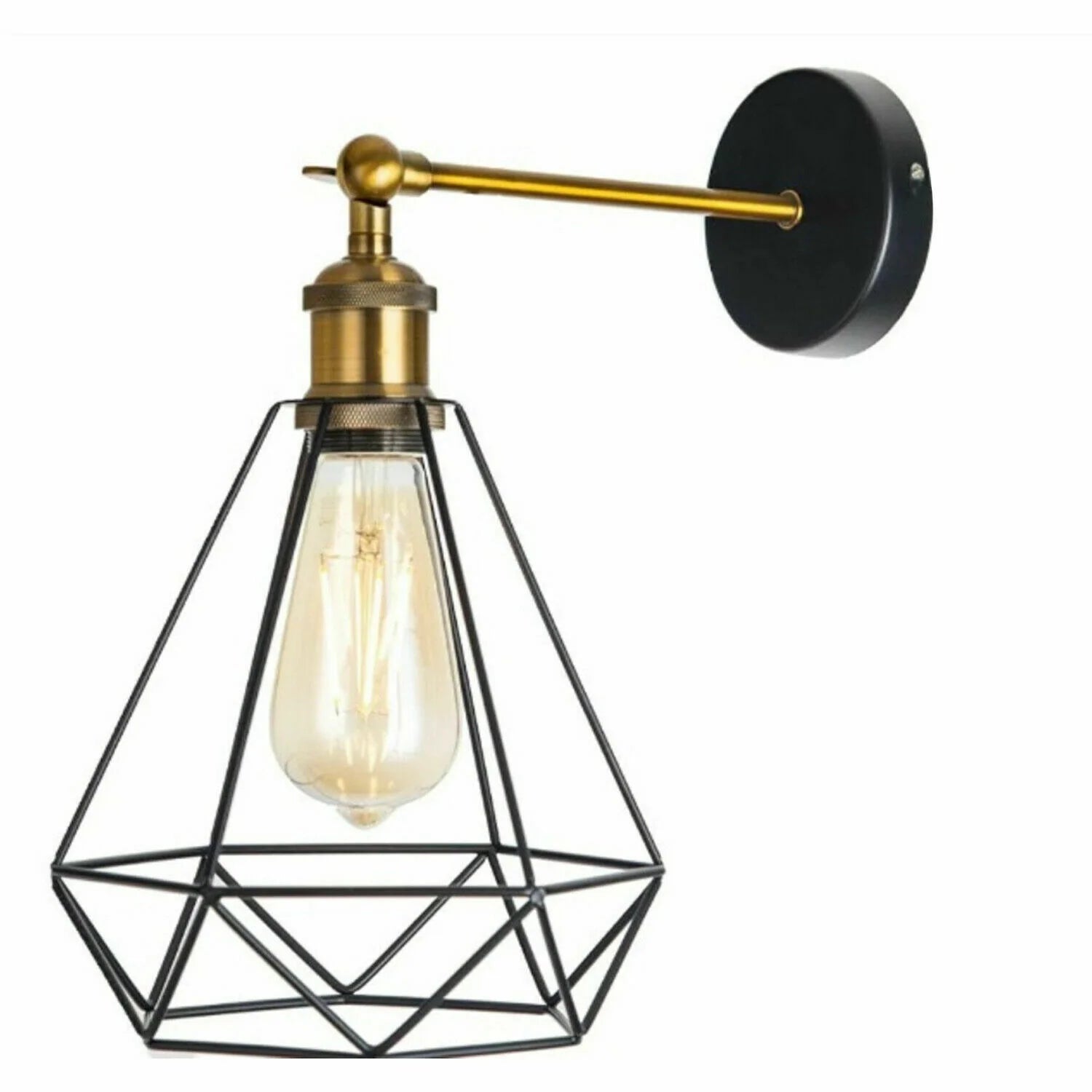 Industrial Geometric Cage Wall Sconce Lamp