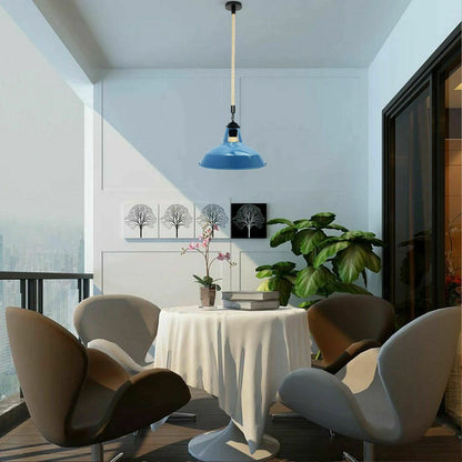 Blue metal hemp rope pendant light for living room.JPG