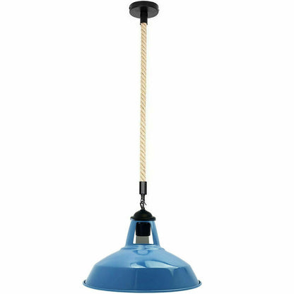 Blue metal hemp rope pendant lights.JPG