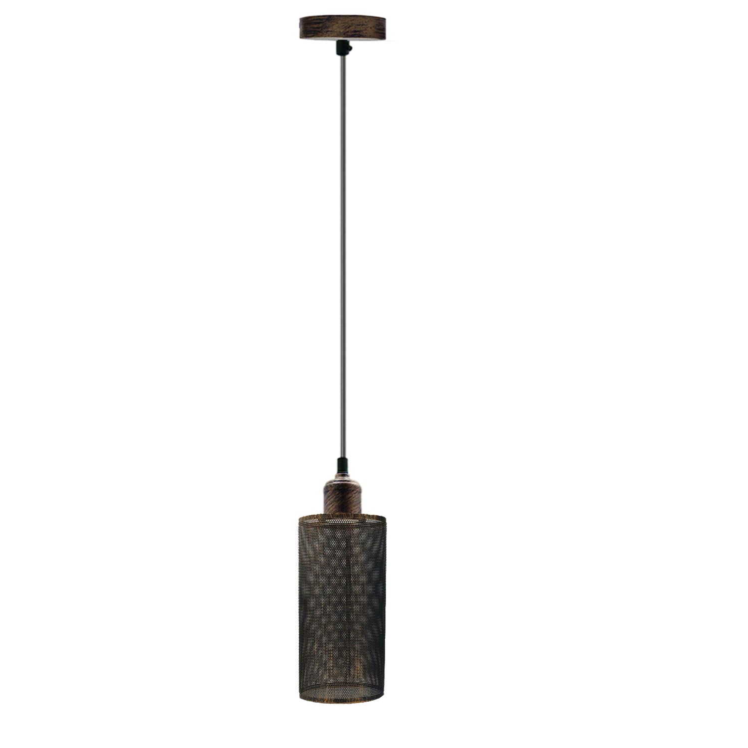 Industrial Vintage Metal Cage Cylinder Pendant Light Fixture