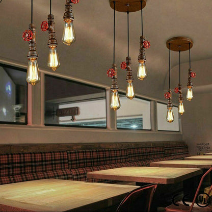 Industrial Steampunk Water Pipe Pendant Light