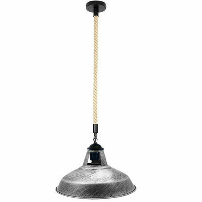 Brushed Silver metal hemp rope pendant light.JPG