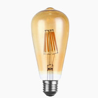 ST64 E26 8W Vintage LED Retro Light Bulb Pack 3