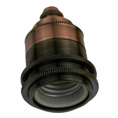 Threaded Holder Copper E26 Base Screw Thread Bulb Socket Lamp Holder 3 Pack