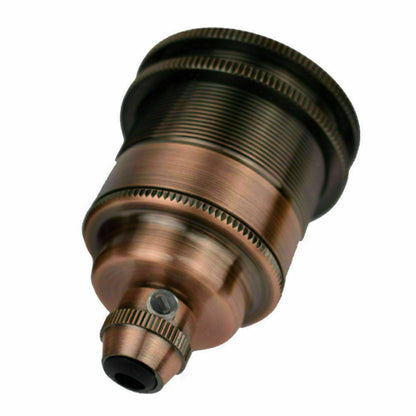 Threaded Holder Copper E26 Base Screw Thread Bulb Socket Lamp Holder 3 Pack