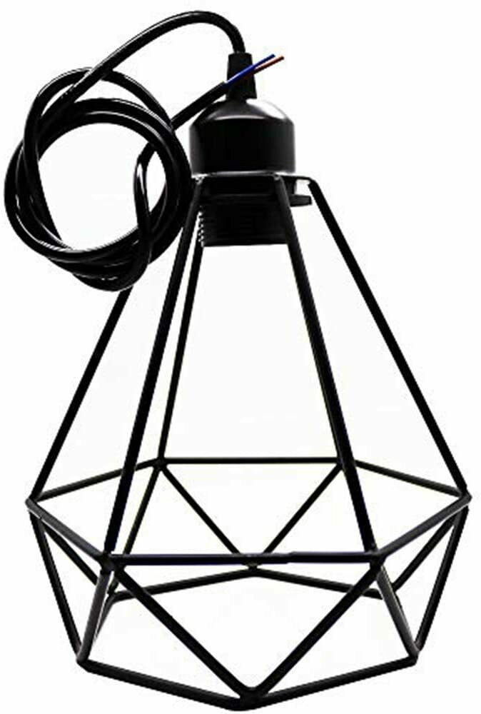Industrial Metal Geometric Cage Pendant Light