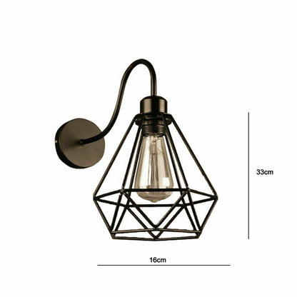Industrial Vintage Wall Lamp Wire Cage Wall Sconces E26 Socket Home Farmhouse