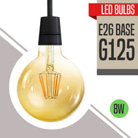G125 E26 8W LED Globe Bulbs Warm White Vintage Light Bulb LED Edison Bulb
