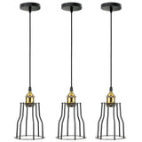3-Light Kitchen Cage Pendant Light Fixture 